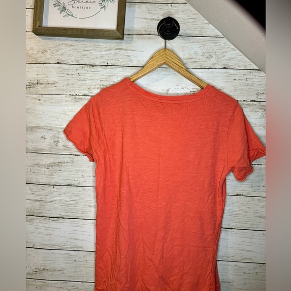 Lucky brand coral pink/orange tee with pineapples size small - Picture 2 of 6